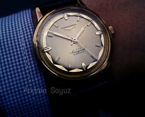 Extremely Rare Longines Conquest Automatic Pie Pan 18kt Gold B&P Perfect