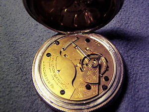 RARE ANTIQUE HAMILTON 7J 18S OF COIN SILVER CASED POCKET WATCH LOW SERIAL #2664