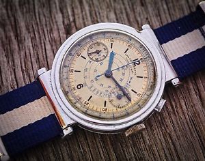 Vintage Chronographe Lowenthal 4 T single button 1920 case 37.8 mm escl crown