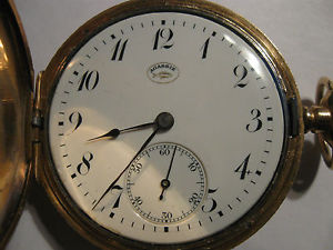 Agassiz Swiss 14k Yellow Gold 17 Jewel Pocket Watch