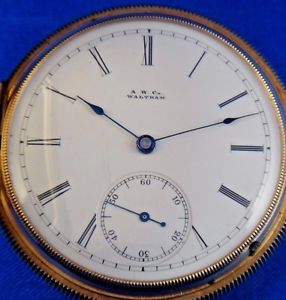 1886 American Waltham Watch Co. Riverside Pocket Watch 14k Gold Very Fancy Case