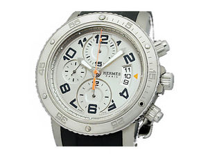 Pre-Owned Hermes Clipper Diver Chrono TI Silver Dial Men's Auto Watch CP2.941,MR
