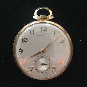 Hamilton Solid 10kt Gold Pocket Watch. 23 Jewels  (945)