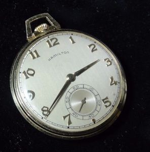 VINTAGE HAMILTON 14k SOLID GOLD 21 JEWEL 921 POCKET WATCH 45mm LANCASTER S&W