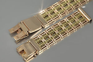 vwb002 Russian rose & yellow Soviet USSR 14k gold men's watch bracelet Unique!!!