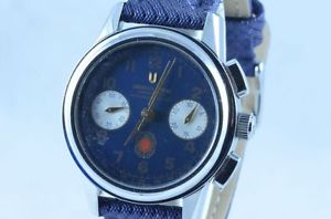 UNIVERSELLES GENEVE MONTRE HOMMES 39MM AUTOMATIQUE CHRONO PARFAIT ÉTAT ACIER/