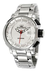 Yonger and Bresson Men's YBH 8332-02 M Automatic Luminous Steel Date Wristwatch