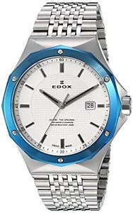 Edox Men's 53005 3BUM AIN Delfin Analog Display Swiss Quartz Silver Watch