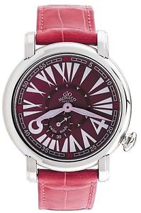 Gio Monaco Women's 413-A DaFnE Maroon Dial Alligator Leather Watch BOGO FREE