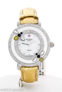 Michele Women's MWW20C000008 Bumble Bee Golden Leather Band Strap Quartz Watch