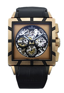 Edox Men's 95001 357RN NIR Classe Royale Automatic Chronograph Leather Watch