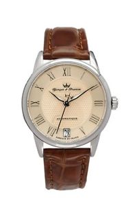 Yonger and Bresson Womens YBD 8517-55 Automatic Brown Leather Date Watch