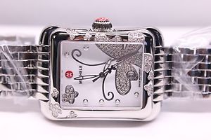 NWT Michele DECO Extreme Butterfly 150 Diamonds Silver Womens Watch MWW04B000001