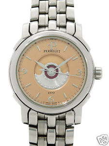 Auth PERRELET Double Rotor Old Rose BL SS Automatic Women's watch