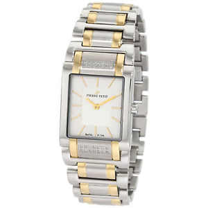 Pierre Petit Women's P-794F Serie Laval Square Two-Tone Diamond Bracelet Watch