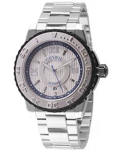 Gevril Men's 3114B Seacloud Swiss Automatic Stainless Steel Date Wristwatch