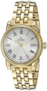 Gevril Men's 2520 PARK Silver Dial Gold IP Stainless Steel Date Swiss Wristwatch