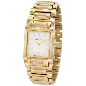 Pierre Petit Women's P-794G Serie Laval Square Gold PVD Diamond Bracelet Watch