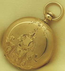 10s Elgin Gail Borden Kw/Ks 18K Gold Hunter Case Pocket Watch, Excellent Running