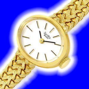 Yellow gold Zentra Savoy Ladies' watch with links bracelet 14K U2361,