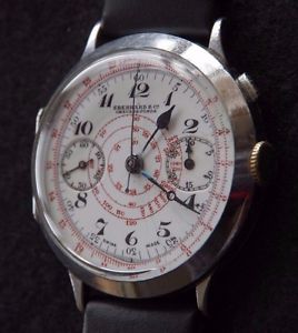 Vintage EBERHARD Bi-Compax Monopusher Mechanical Chronograph Watch Montre Reloj