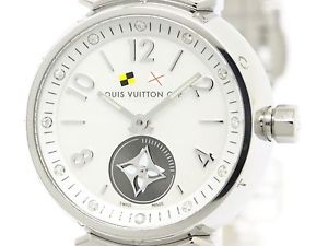 Polished LOUIS VUITTON Tambour Lovely Cup Diamond MOP Dial Watch Q12M0 (BF110854