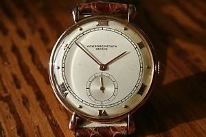 vintage 40's 18kt rose gold Vacheron Constantin jumbo size teardrop lugs