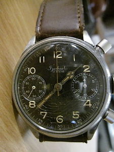 VINTAGE, HANHART 17 STEINE, WWII ERA PILOTS CHRONOGRAPH  WRISTWATCH