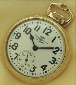 16s Ball Hamilton Model 999B Yellow Gold Fill Pocket Watch, Excellent Running