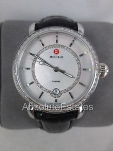 Michele CSX 36 Elegance Silver Diamond MOP Watch MW03T01A1963 Refurbished NIB