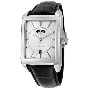 Maurice Lacroix Pontos Rectangulaire Day Date Automatic Silver Dial Black