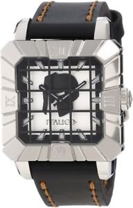 Italico Mens ITGA02-F Gladiatore Square Whiter Dial Luminous Black Leather Watch