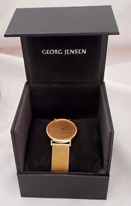 Georg Jensen solid 18K gold watch/band Thorup Bonderup 70g, in boxes, works well