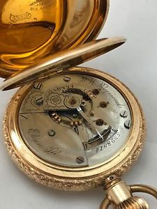 Vintage 1894- 14k Solid Gold Pocket Watch Elgin Watch Co. Marked For B.W.Raymond