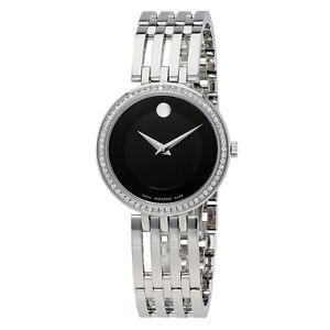 Movado Esperanza Matte Black Stainless Steel Ladies Watch 0607052