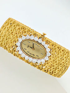 Estate Vintage Ladies Ebel 18K Yellow Solid Gold 2ctw Diamond Watch 6.5"