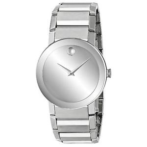 MOVADO MEN'S 38MM STEEL BRACELET & CASE QUARTZ SILVER-TONE DIAL WATCH 0606093