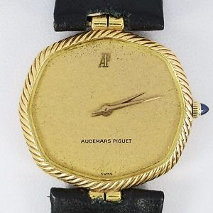 Vintage Audemars Piguet 18K Yellow Gold Rope Edge 32mm Collectible Wrist Watch