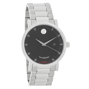 Movado Red Label Mens Black Day/Date Dial Swiss Automatic Watch 0606844