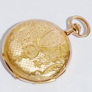 ALLURING 1900' QUARTER REPEATER 18K SOLID GOLD SWISS POCKET WATCH W/ ENGRAVING