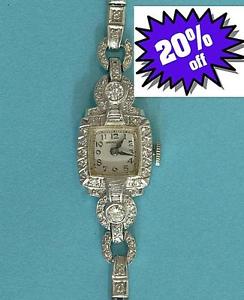 Diamond Ladies Watch, Platinum Vintage Antique Hamilton Diamond Watch, MINT!!!