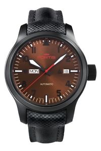 Fortis Men's 655.18.98 LP 'Aeromaster Dusk' Automatic Day Date Black Watch