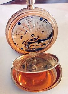 Antique Custom E Howard & Co. 14K Solid Gold Jeweled Pocket Watch 1860s