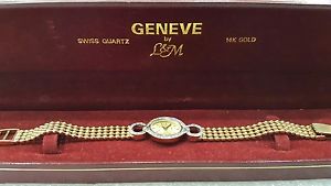 Ladies Geneve Diamond & 14k Gold Watch Beautiful Elegant Stunning APPRAISE $4500