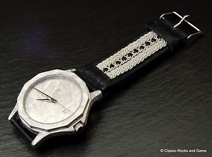 Meteorite Watch Rhodium plated full meteorite case + dial Miyota waterproof 5ATM