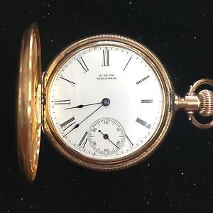 1889 Vintage 14 Karat Gold American Waltham Pocket Watch