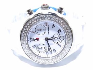 Michele Ceramic Tahitian Watch W/ White Dial & .46ct Diamond Bezel MWW12A000001