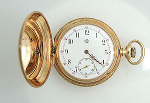 14K GOLD POCKET WATCH SWITZERLAND SUPERB