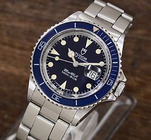 Vintage Tudor Mini Submariner Blue 73090 Men's watch 1992 automatic winding