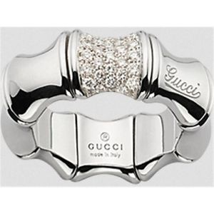 GUCCI JEWELS Mod. BAMBOO SPRING Anello/Ring ORO BIANCO/WHITE GOLD Size 52